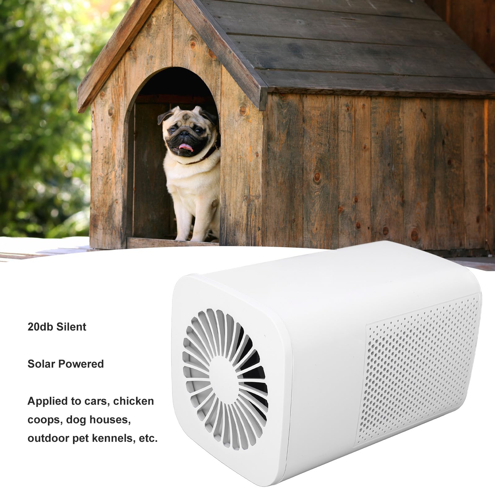 Air Purifiers Solar Powered Filter Air Cleaner for Pollen Smoke Dusts Pets Dander Bedroom Car Dog House Chicken Office Living Room Kitchen White