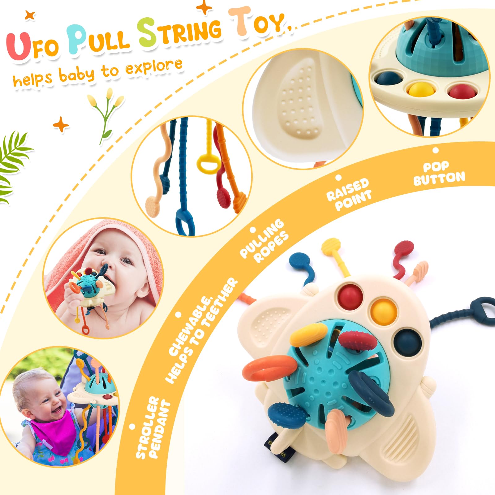 FEBALHS Montessori Baby Toys for 6+ Month Old, 4 in 1 Montessori Toys 6 to 12 months with Baby Stacking Toys, Baby Sensory Toys for 1 Year Old Boy Girl Infant Toddler Toys Gifts Birthday Gifts