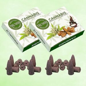 Cannabis Backflow Incense Cones - Total 20 Incense Cones Waterfall - Dual Pack of 10 Incense Backflow Cones - Waterfall Incense Cones - Incense Waterfall Cones