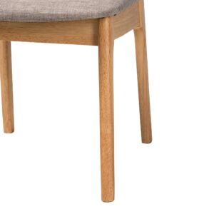 Baxton Studio Dannon Dining Chairs, Set of 2, Grey/Natural Oak/Light Brown