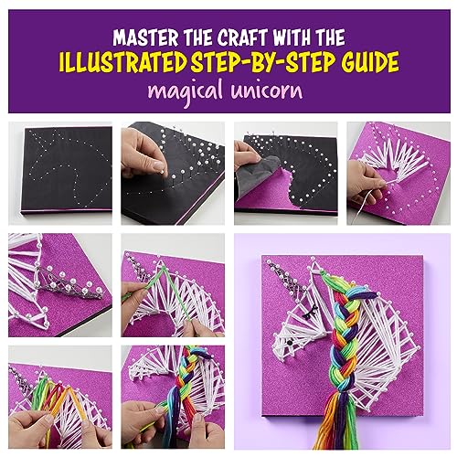 Dan&Darci Art Craft Kit for Kids - Unicorn & Star String Art Set for Girls & Boys Ages 8-12 - Arts and Crafts Gifts