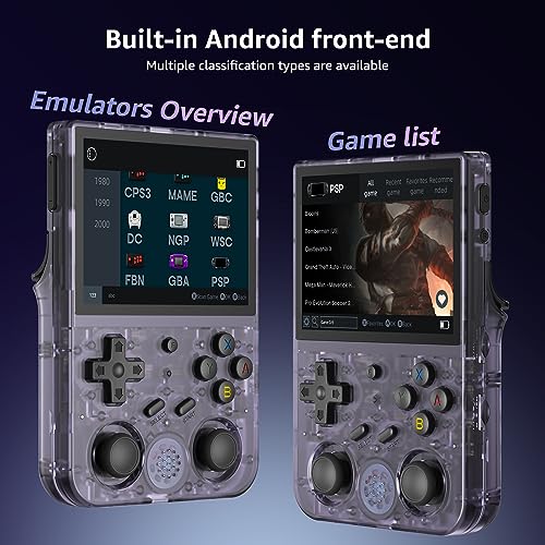 RG353V Retro Handheld Game with Android 11 and Linux Built- in 4452 Games,RG353V Emulator Handheld Console RK3566 Supports 5G WiFi 4.2 Bluetooth Online Fighting,Streaming and HDMI RG353V