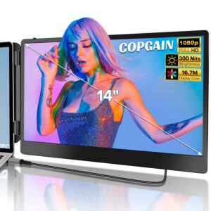 copgain 2023 upgraded s1 14” portable monitor for laptop screen extender monitor 1080p fhd ips dual laptop monitor extender plug and play type-c/hdmi for 13-17.3inch laptop（windows,mac,android, dex）