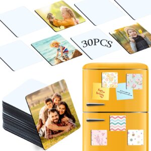 zynery sublimation magnet blanks 3x3 inch, 30pcs sublimation blank fridge magnets printable photos, personalized sublimation magnets for refrigerator decoration, kitchen, office, wall