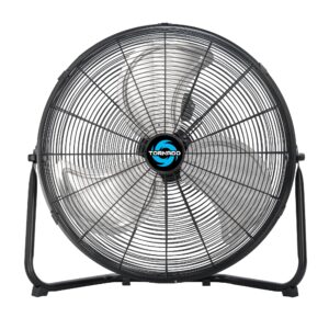 tornado 20 inch high velocity metal floor fan, 3-speed powerful cooling for industrial, commercial, and home spaces, 120°tilt, 6.0 ft cord - ul safety listed, black