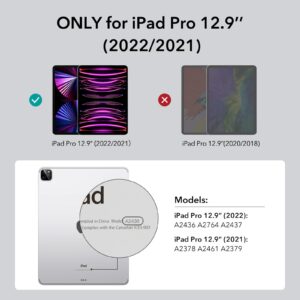 ESR for iPad Pro 12.9 Case (6th/5th Generation, 2022/2021), Removable Magnetic Cover, Adjustable Portrait/Landscape Stand with Raised Display View, 9 Standing Angles, Shift Series, Purple