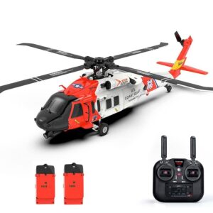 qiyhbvr rc helicopter model 6ch 3d american coast guard uh-60 scale rc helicopter rtf w/gps intelligent control system＆camera, 2.4g remote control,1/47 scale rtf edition