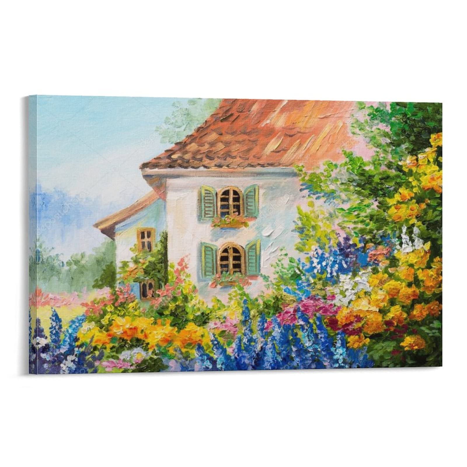 Abstract Impressionist Oil Painting Landscape Wall Art Wall Art Paintings Canvas Wall Decor Home Decor Living Room Decor Aesthetic 08x12inch(20x30cm) Frame-Style