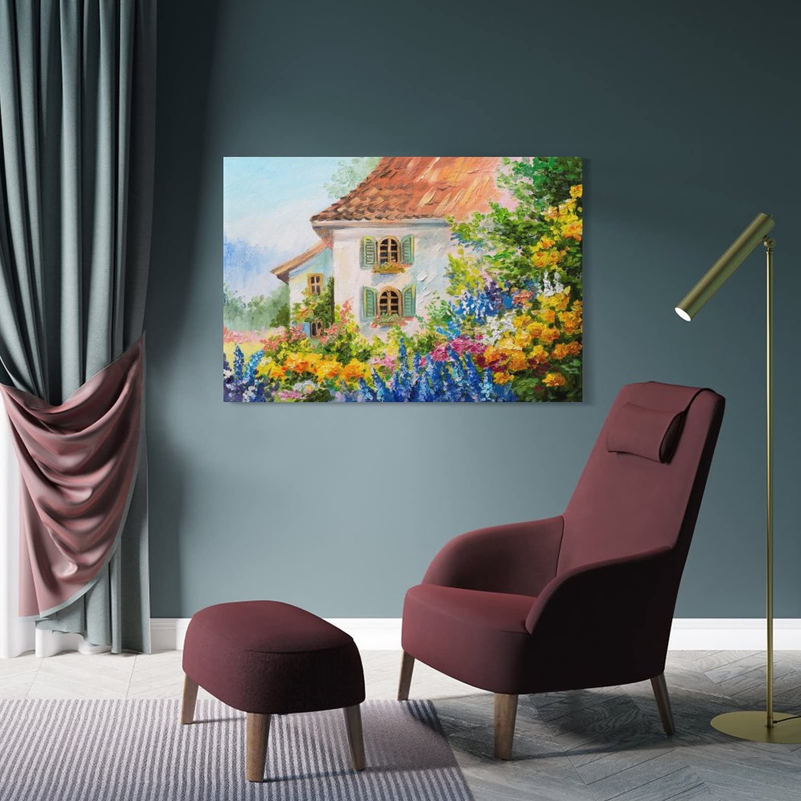 Abstract Impressionist Oil Painting Landscape Wall Art Wall Art Paintings Canvas Wall Decor Home Decor Living Room Decor Aesthetic 08x12inch(20x30cm) Frame-Style