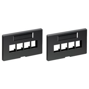 leviton 49910-he4 4-port quickport modular furniture faceplate (herman miller), black (pack of 2)