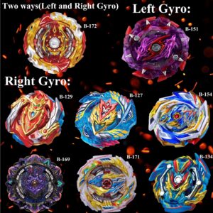 Cxdhzlx Cxdhzlx Battling Spinning Top Set, Gyro Gaming Toys, 8 Burst Gyro with 2 Way Launchers Grip Starter, Combat Battling Game, Burst Battling Stadium, Greats Gift for Children Boys Ages 6 8 10 12+