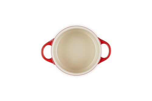 Le Creuset Noël Collection Stoneware Mini Cocotte with Star Knob, 24 oz., Cerise