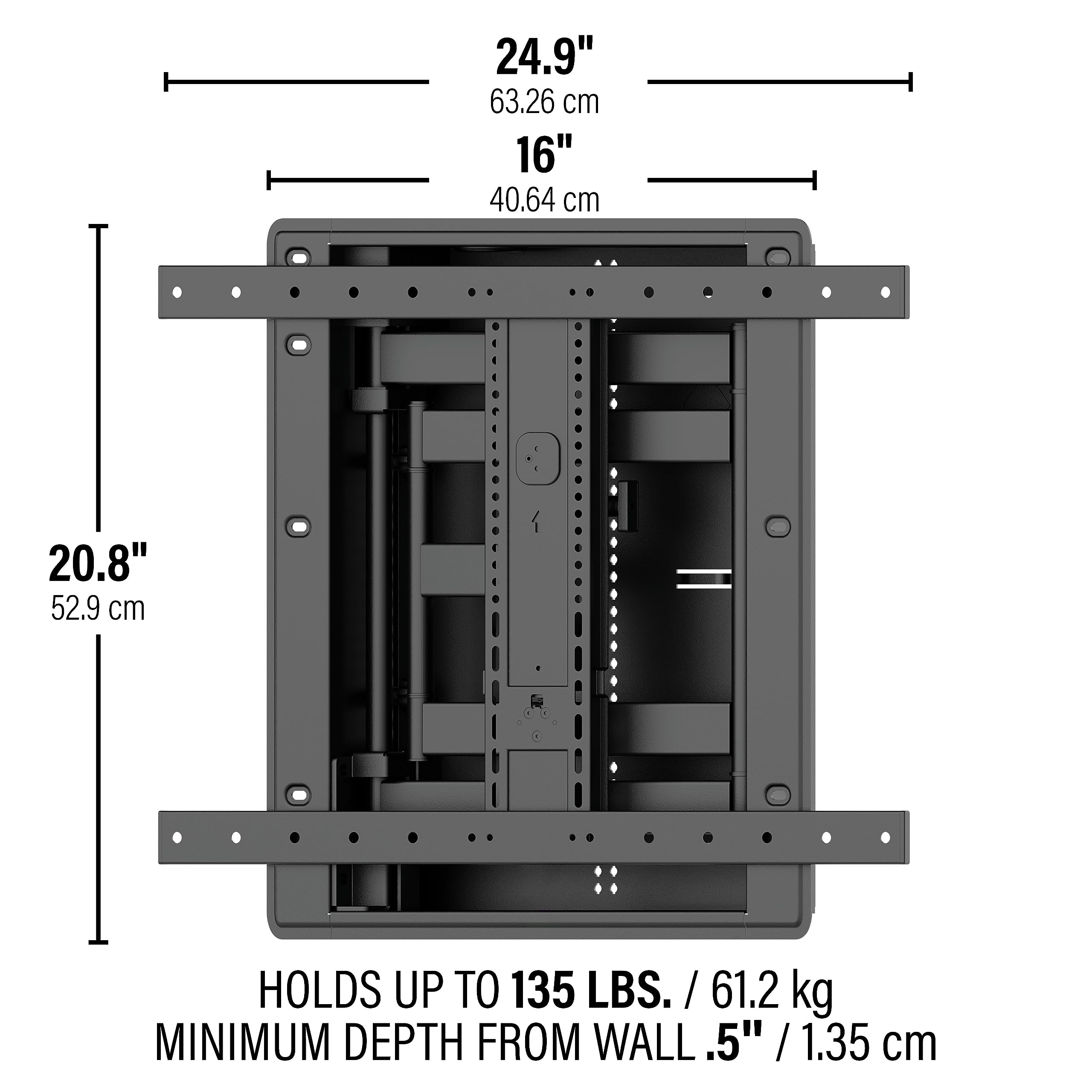 SANUS Recessed TV Wall Mount for 42"-85" Screens - Premium Full Motion TV Mount Tilts, Swivels & Extends for Optimal Views - Easy Install & Low Profile Design - VIWLF128-B2