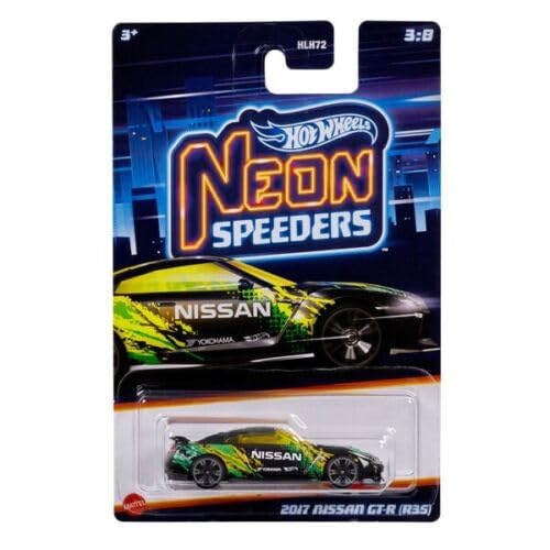 Hot Wheels Neon Speeders 1:64 Diecast (2017 Nissan GT-R (R35) 3/8)