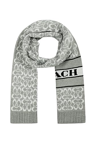 Coach Women's Signature C Logo Knit Scarf, Chalk, One Size