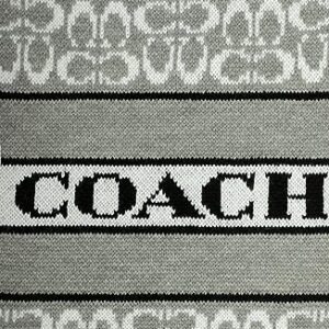 Coach Women's Signature C Logo Knit Scarf, Chalk, One Size