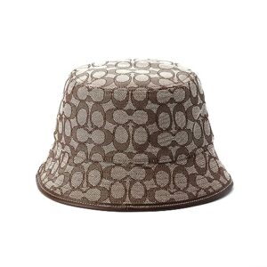 Coach Women's Signature C Jacquard Bucket Hat, Stone 1941 Saddle