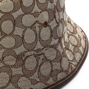 Coach Women's Signature C Jacquard Bucket Hat, Stone 1941 Saddle