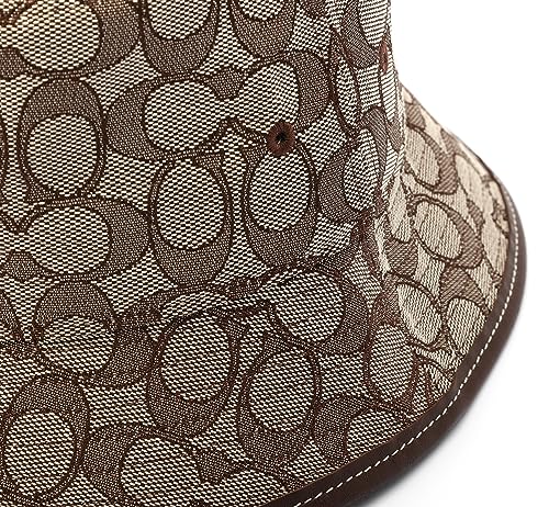 Coach Women's Signature C Jacquard Bucket Hat, Stone 1941 Saddle