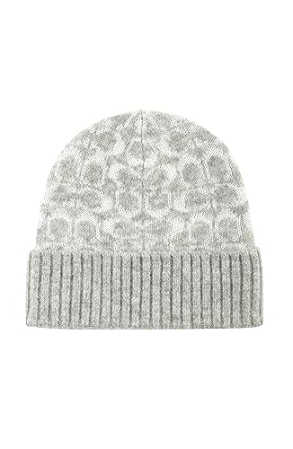 Coach Women's Metallic Signature C Jacquard Beanie, Chalk