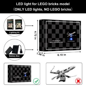 Vaodest LED Light for Lego 75355 Star Wars X-Wing Starfighter Set,Design and Configuration Compatible with Model 75355(LED Light Only, Not Building Block Kit)