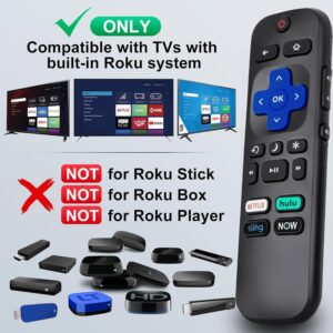 【Pack of 2】 Replacement for hisense roku tv Remote, Compatible for TCL Roku/Hisense Roku/Onn Roku/Sharp Roku Series Smart TVs (Not for Roku Stick and Box)