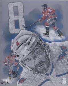 alex ovechkin washington capitals 16" x 20" photo print - designed and signed by artist maz adams - limited edition 25 - autographed nhl photos