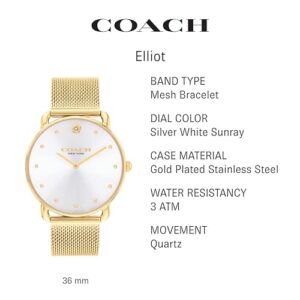 Coach Elliot Women's Watch | Elegant and Sophisticated Stles Combined | Premium Quality Timepiece for Everyday Wear | Water Resistant | (Model 14504208)