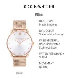 Coach Elliot Women's Watch | Elegant and Sophisticated Stles Combined | Premium Quality Timepiece for Everyday Wear | Water Resistant | (Model 14504209)