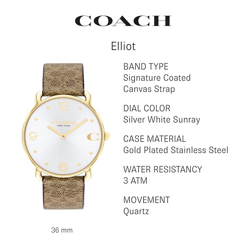 Coach Elliot Women's Watch | Elegant and Sophisticated Stles Combined | Premium Quality Timepiece for Everyday Wear | Water Resistant | (Model 14504205)