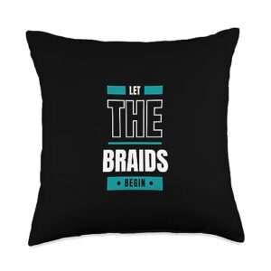 the urban meet braid shop braider clothing & accessories & phone & pillows throw pillow, 18x18, multicolor