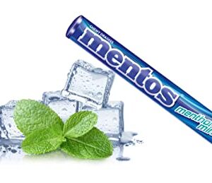 Menthol Mint Chewy Candy Rolls - Dragees Cooling Menthol and Smooth Non Melting Fun Party Travel Office 1.32 Oz Pack of 12