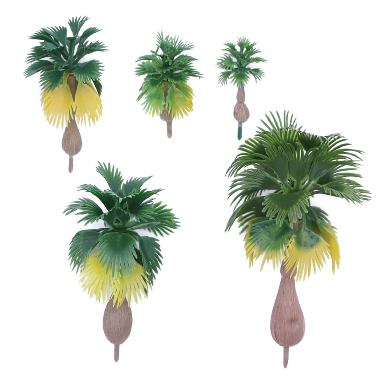 VILLCASE 30 Pcs Landscape Coconut Model Trees Faux Plant Mini Garden Accessories Rainforest Decor Model Railroad Scenery Supplies Miniature Home Decor Green Model Tree Set Supplies Palm