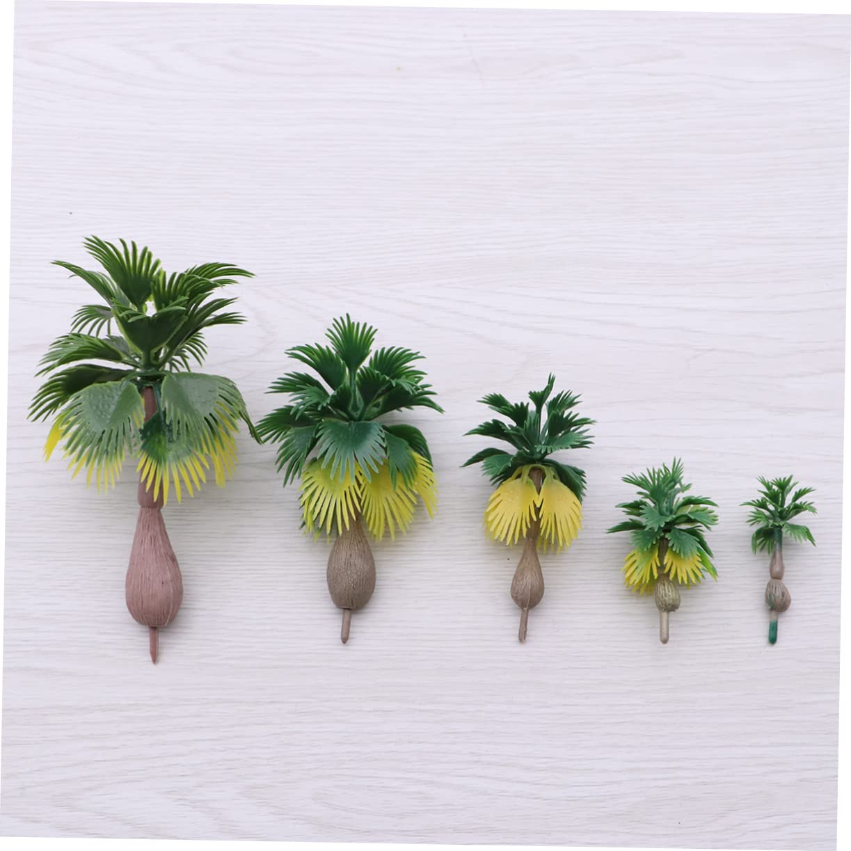 VILLCASE 30 Pcs Landscape Coconut Model Trees Faux Plant Mini Garden Accessories Rainforest Decor Model Railroad Scenery Supplies Miniature Home Decor Green Model Tree Set Supplies Palm