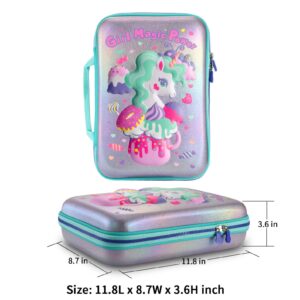 Kids Lunch Box Girls Set - Unicorn Lunch Bag for School with Containers Reusable Complete Lunch Kit Included 3-Compartment Lunchbox Insulated Lunch Bags Sets for Toddler Childrens Leakproof and Safe