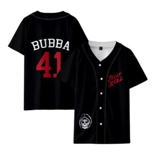 wylinger jelly roll bubba baseball jersey merch baseball uniforms summer women men o-neck short sleeve t-shirt (black,xxxxl)