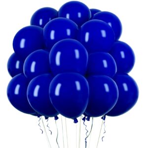 rubfac 50pcs royal blue latex balloons, 12 inch helium party balloons, latex balloons for balloon garland arch as wedding, birthday, graduation, baby shower, bridal shower