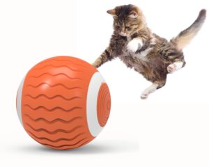 mykiki´s catnip smart interactive cat toy, 2 modes to use, automatic rolling ball for indoor cat kitten, quiet operation, easy to use, obstacle avoidance, usb rechargeable.