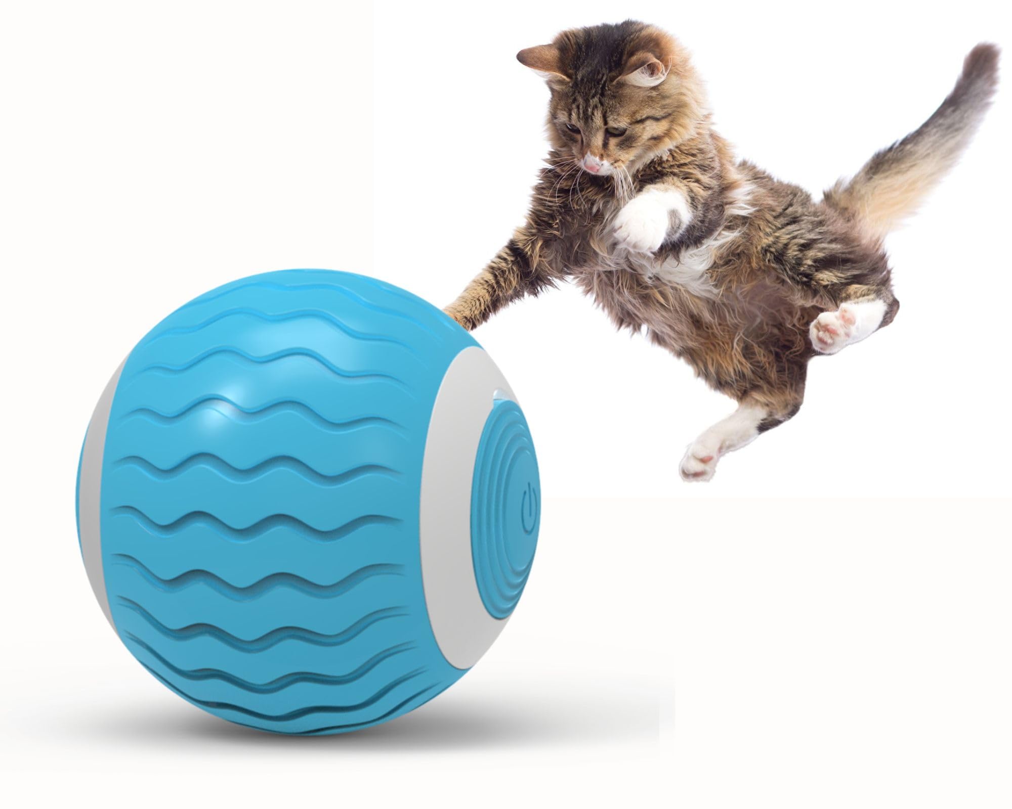 MYKIKI´s Catnip Smart Interactive Cat Toy, 2 Modes to Use, Automatic Rolling Ball for Indoor Cat Kitten, Quiet Operation, Easy to Use, Obstacle Avoidance, USB Rechargeable.