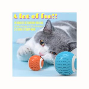 MYKIKI´s Catnip Smart Interactive Cat Toy, 2 Modes to Use, Automatic Rolling Ball for Indoor Cat Kitten, Quiet Operation, Easy to Use, Obstacle Avoidance, USB Rechargeable.