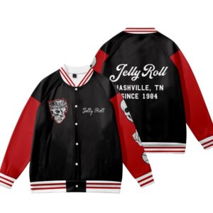 zjhxqevc jelly roll skull merch skull letterman jacket casual women men long sleeve baseball jacket streetwear (black,4x-large)