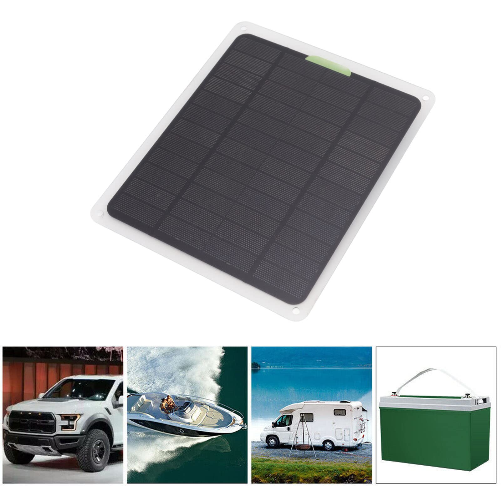 FOLOSAFENAR Portable Solar Panel, DC12V Type C Dual USB Output Solar Power Panel Slow Charging Long Lasting Battery Life 10W for Travel