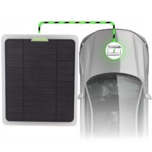 FOLOSAFENAR Portable Solar Panel, DC12V Type C Dual USB Output Solar Power Panel Slow Charging Long Lasting Battery Life 10W for Travel