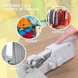 Handheld Sewing Machine, Quick Mini Sewing Machine, Cordless Portable Electric Sewing Machine with Sewing Accessories for Beginners, Suitable for Home Travel Clothes DIY