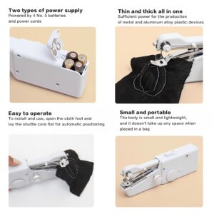 Handheld Sewing Machine, Quick Mini Sewing Machine, Cordless Portable Electric Sewing Machine with Sewing Accessories for Beginners, Suitable for Home Travel Clothes DIY