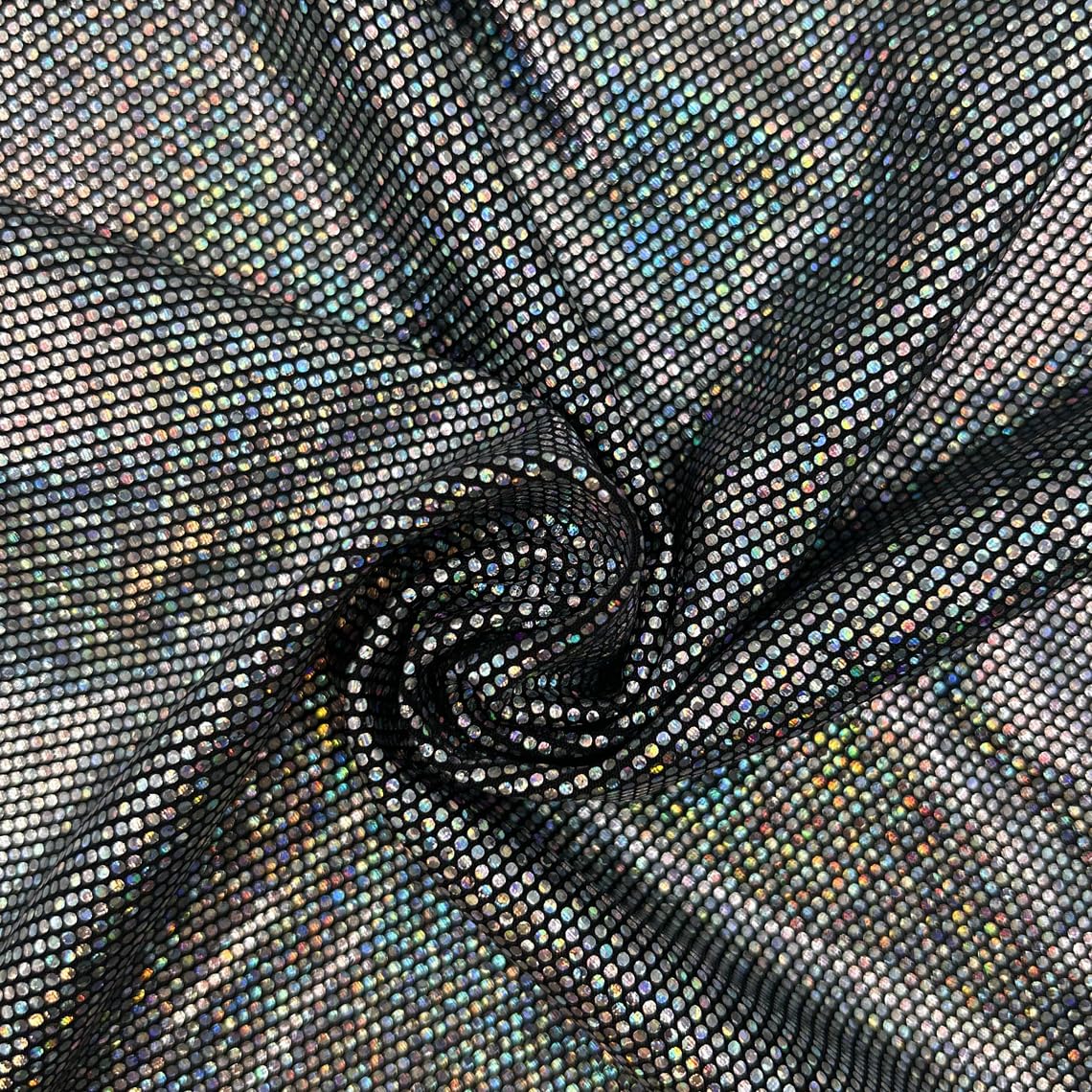 Texco Inc Solid 4-Way Stretch Poly Spandex on Disco, Lightweight, Home/DIY Projects,Apparel Fabric, Silver 1 Yard