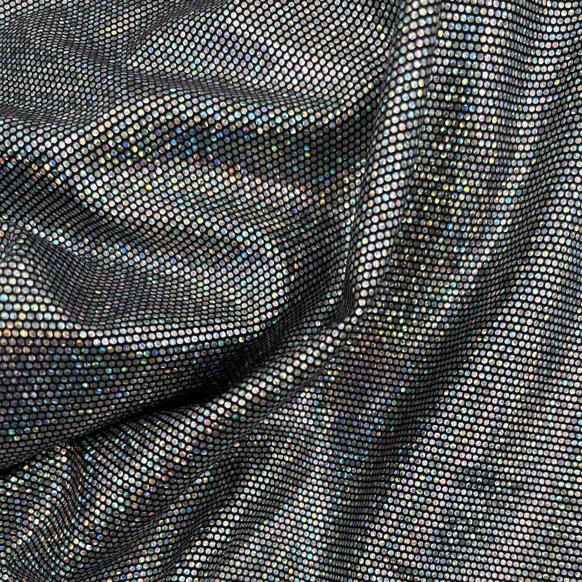 Texco Inc Solid 4-Way Stretch Poly Spandex on Disco, Lightweight, Home/DIY Projects,Apparel Fabric, Silver 1 Yard