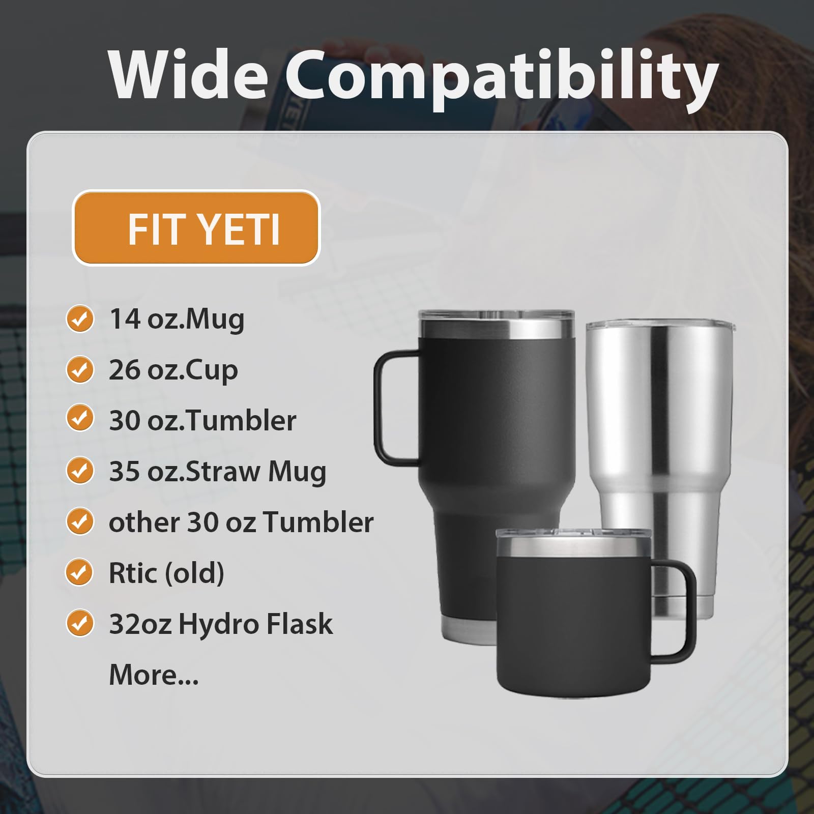 Tumbler Lids for Yeti, 30 oz Magnetic Replacement Cup Covers for 30 oz Tumbler, 14 oz Mug and 35 oz Straw Mug Ullnosoo