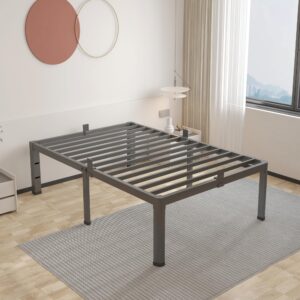 ROIL 18 inch Twin Bed Frames with Headboard Hole and Round Corner Legs Mattress Retainers 3500LBS Heavy Duty Steel Slats No Box Spring Needed Platform Noise-Free Easy Assembly