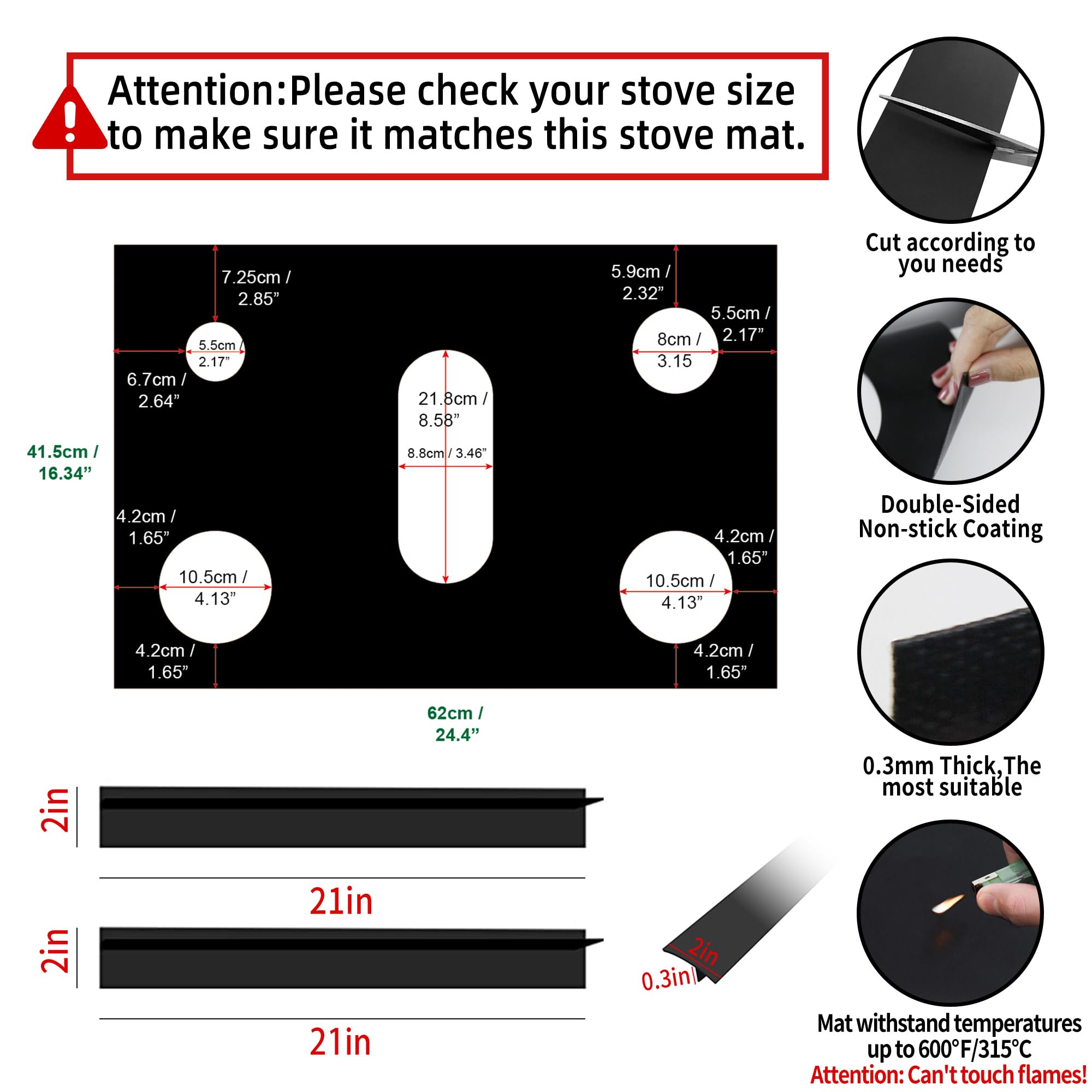 Stove Burner Covers - Reusable Stove Covers For Gas Stove Top For Samsung Gas Range With 2Pcs Stove Gap Covers - Non-Stick Washable Gas Stove Liners Compatible With Samsung Gas Stove